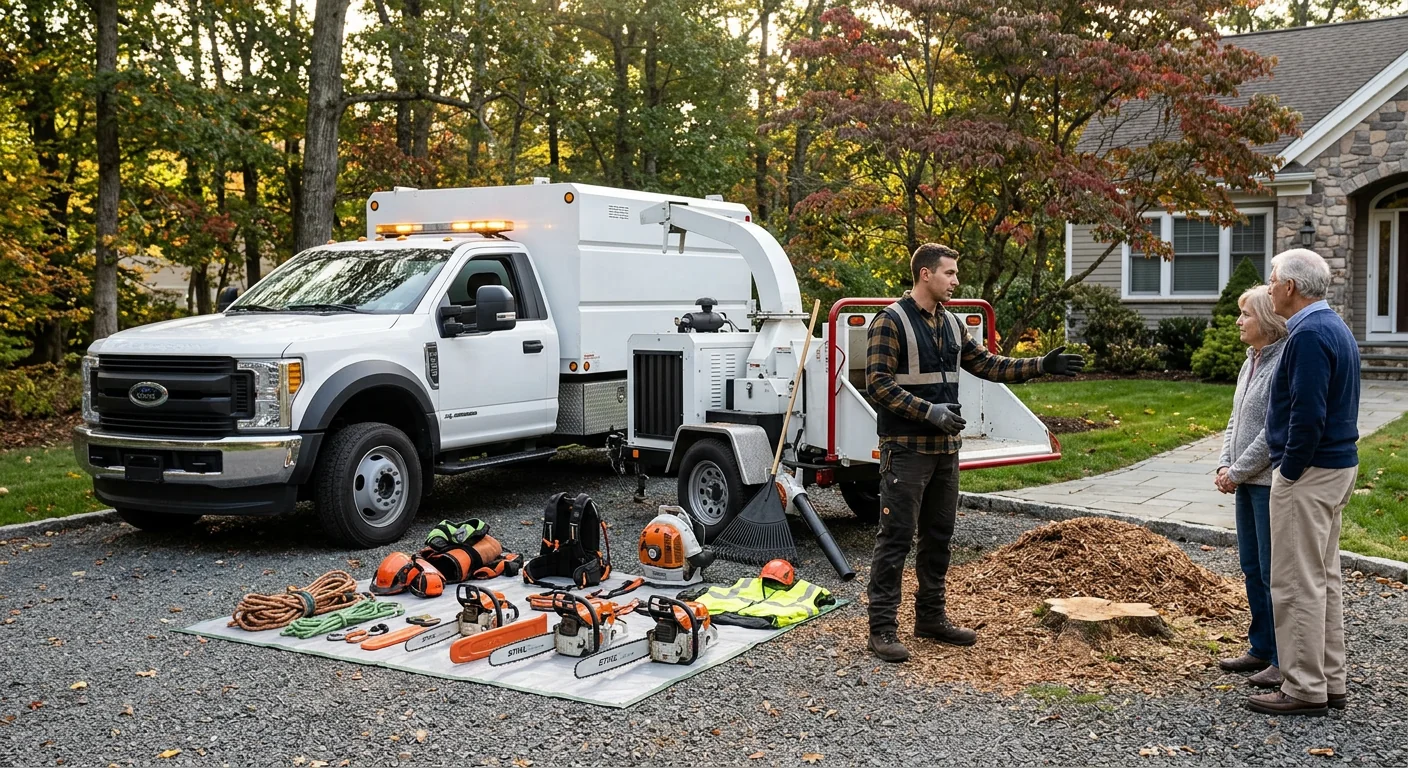 Tree Service equipment ready for customer walkthrough