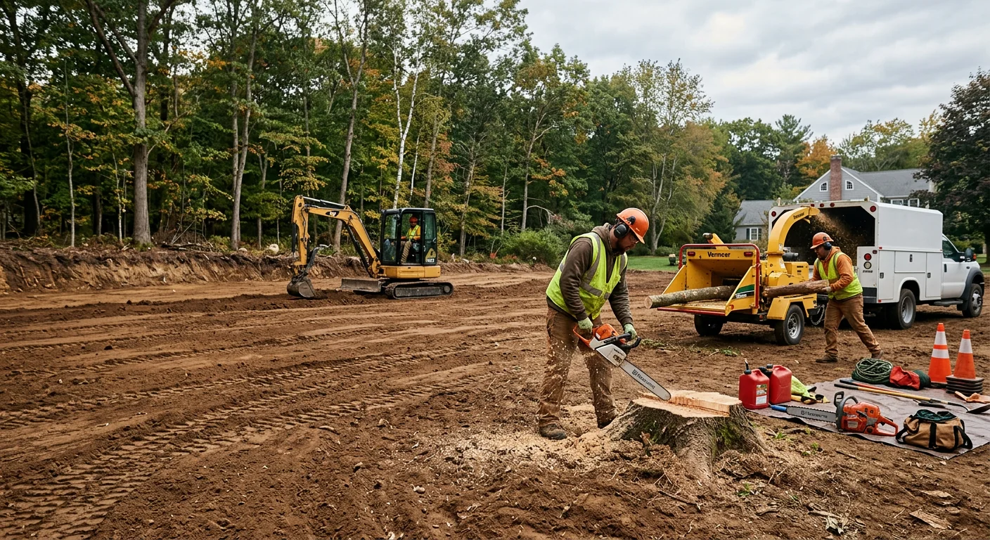 Cleared and graded building lot ready for construction in Shelton