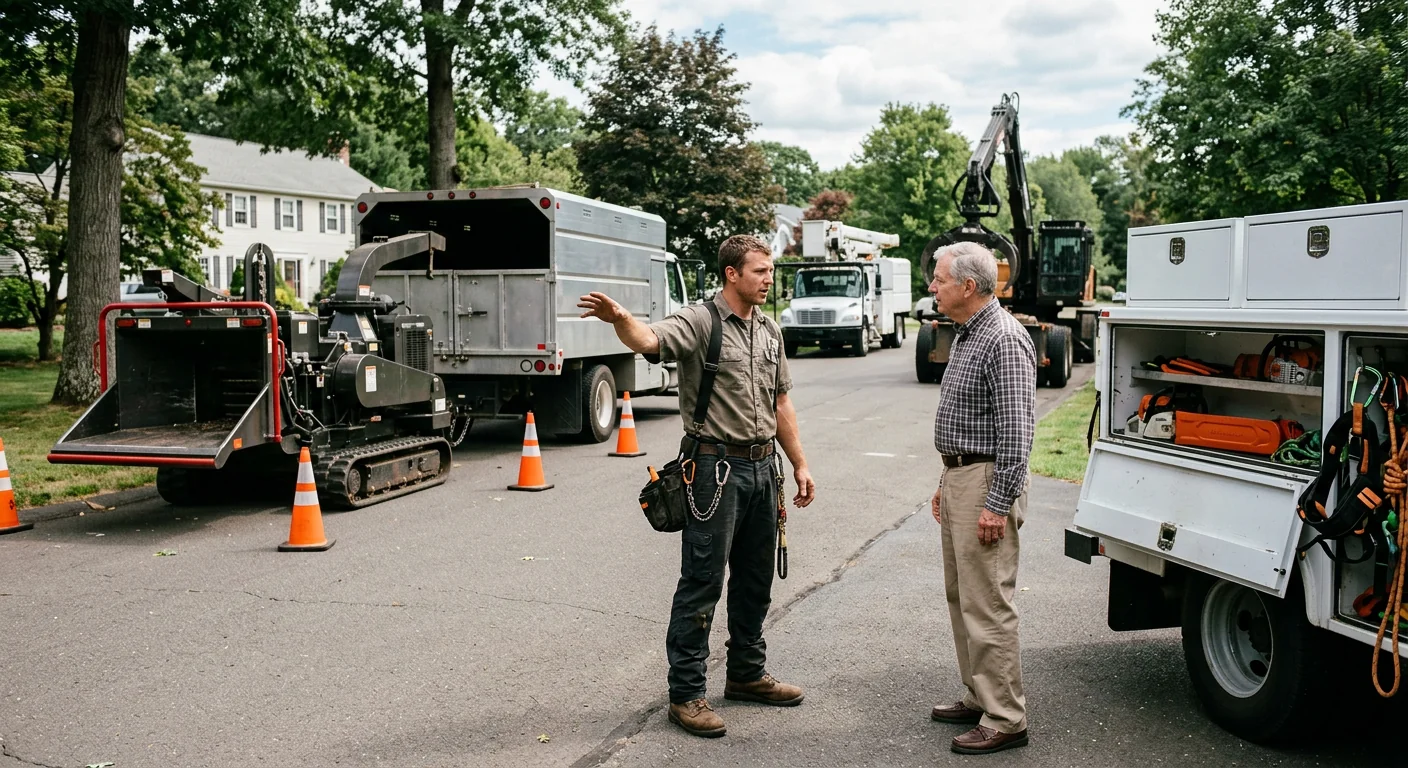 Tree Service equipment ready for customer walkthrough