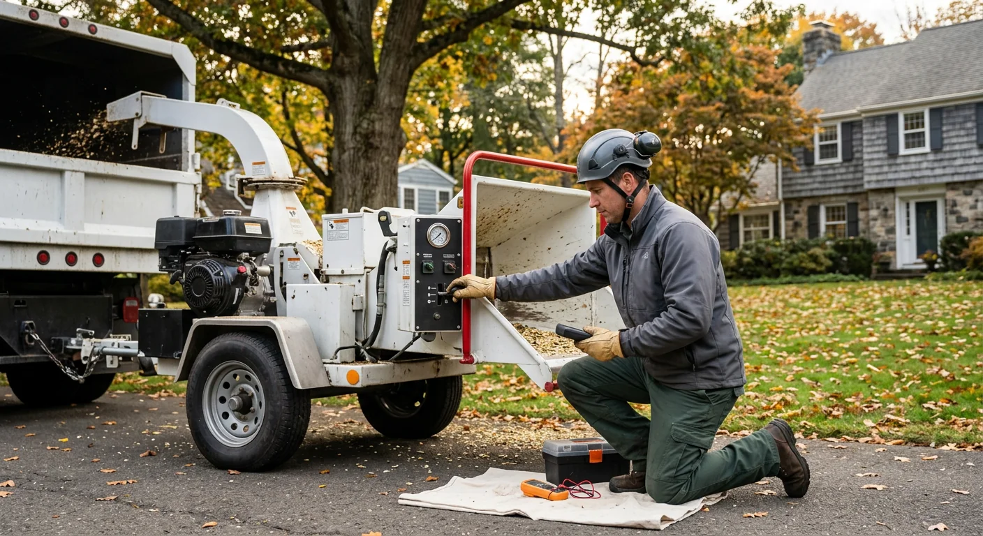 Shelton Tree Service Experts technician testing system performance