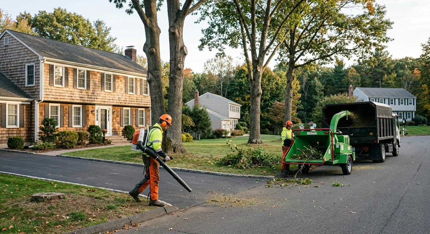 Neatly trimmed trees and cleared grounds after a Shelton trimming project